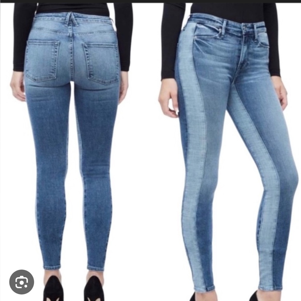 Good American Two-toned Women's Blue Skinny Jeans size 18